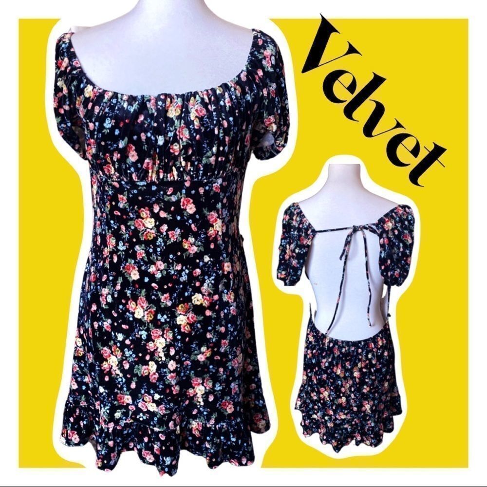 Velvet Nova Vintage Swoop Back 90’s Inspired Dress▪Size LARGE
